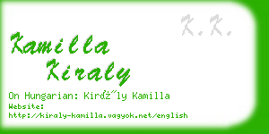 kamilla kiraly business card